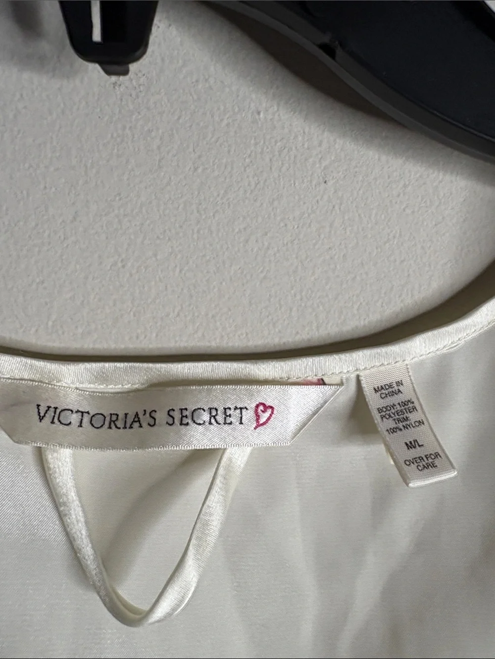 Vintage Victoria's Secret Cream Satin Robe and Lace Chemise Set